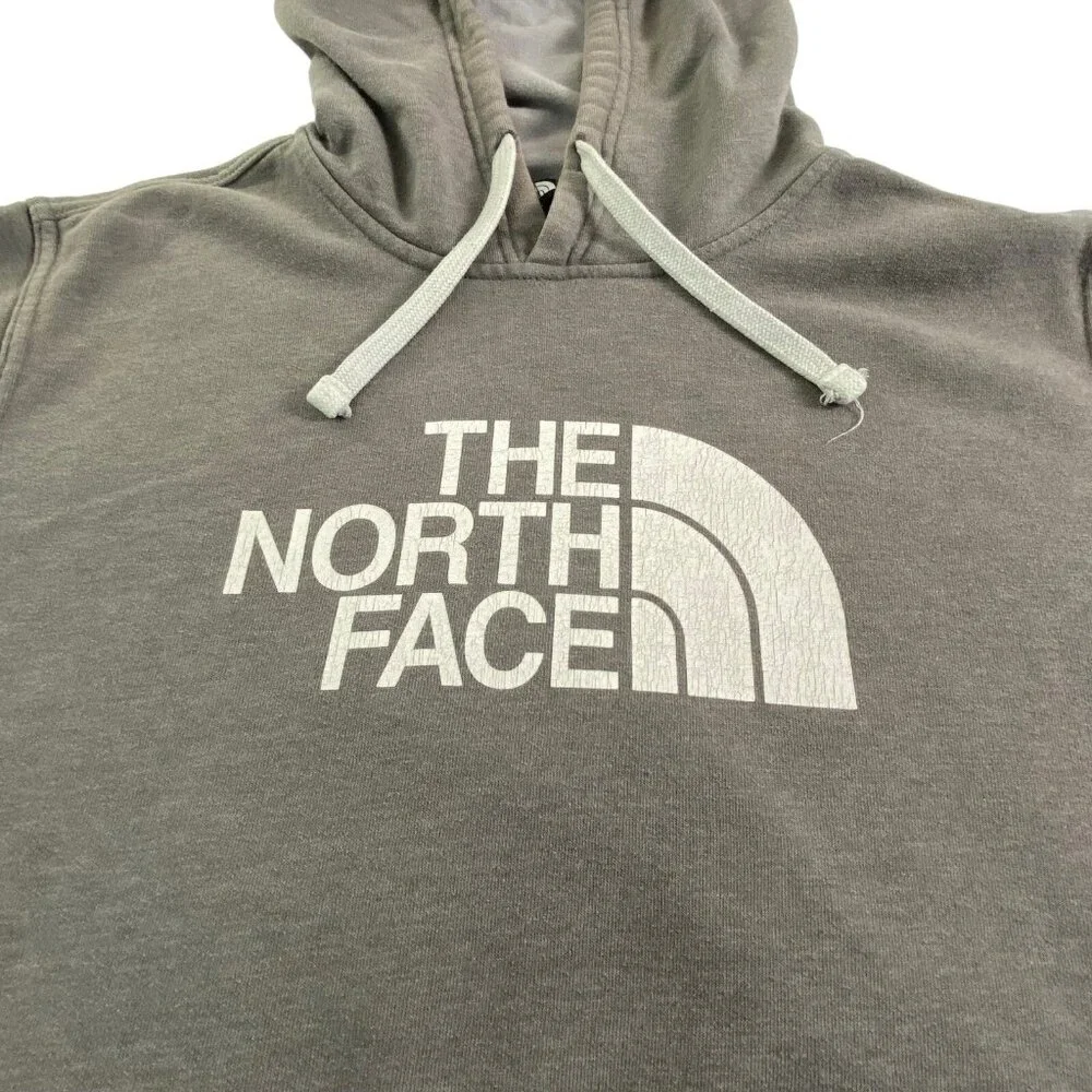 THE NORTH FACE Men Half Dome Hoodie Pullover Logo Long‎ Sleeve Sz L Gray 77-27